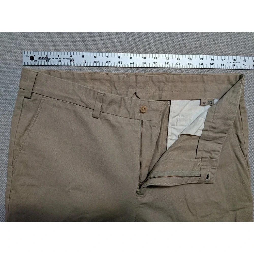 Bills Khakis Men's 36x29 Beige Cotton Chinos Flat Front Slim Fit Tan Khaki